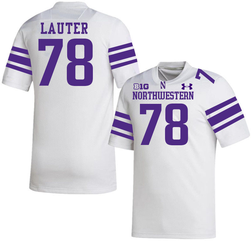 Northwestern Wildcats #78 Landon Lauter College Football Jerseys Stitched-White